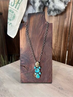 Native Mixed Turquoise Cluster Necklace